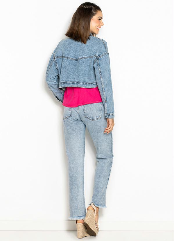 Forum - Jaqueta Jeans Cropped Azul 4