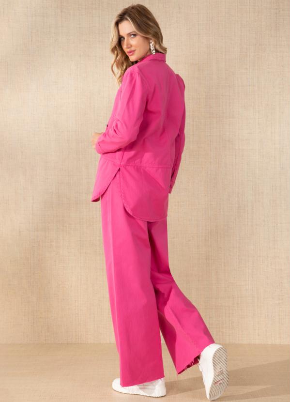 Quintess - Jaqueta Jeans Pink com Bolsos 10