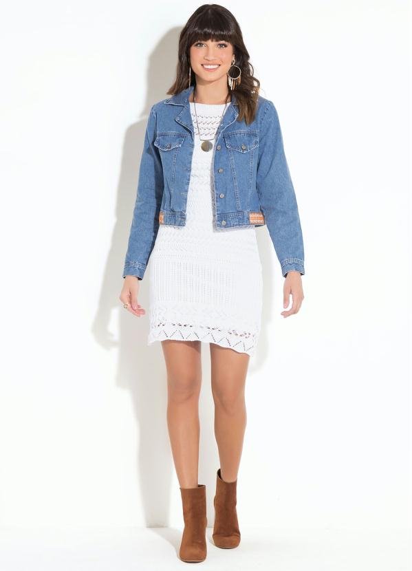 Quintess - Jaqueta Jeans Quintess com Franjas nas Costas 3