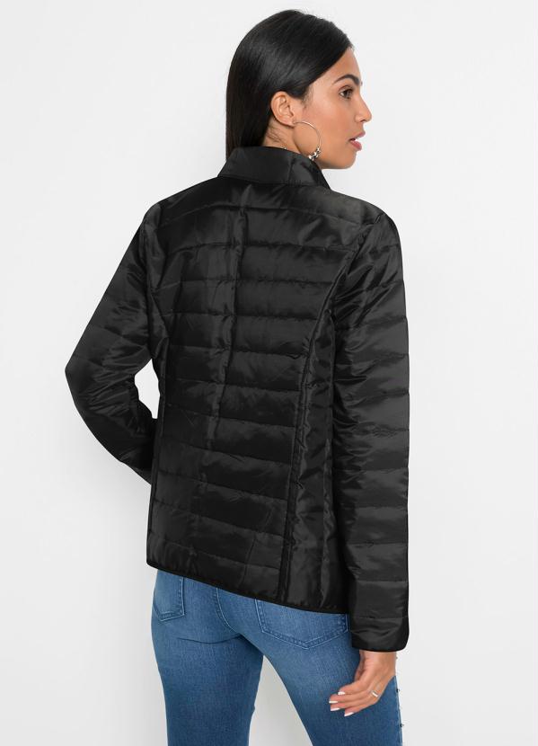 bonprix - Jaqueta Matelassê com Zíper Preta 2