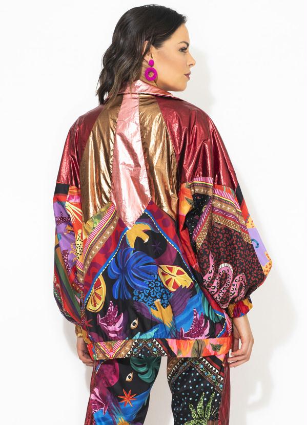 Farm - Jaqueta Metalizada Misturinha de Lenço Vermelha 2