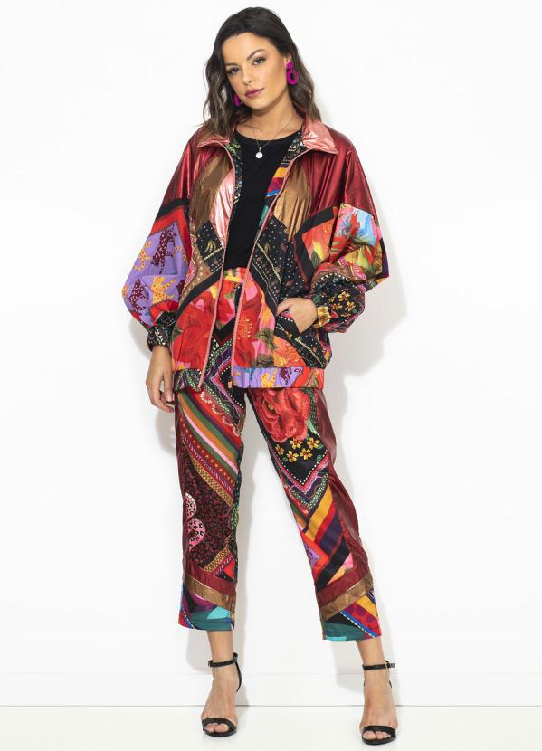 Farm - Jaqueta Metalizada Misturinha de Lenço Vermelha 3