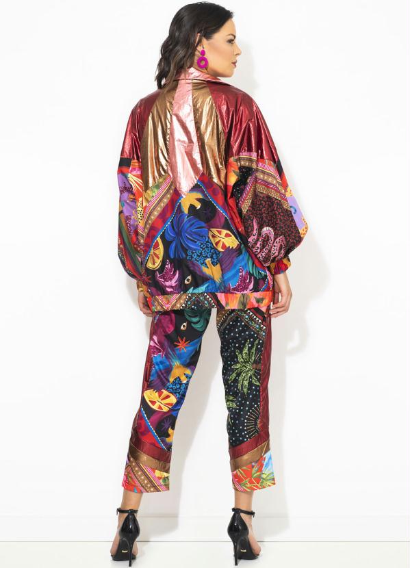 Farm - Jaqueta Metalizada Misturinha de Lenço Vermelha 4