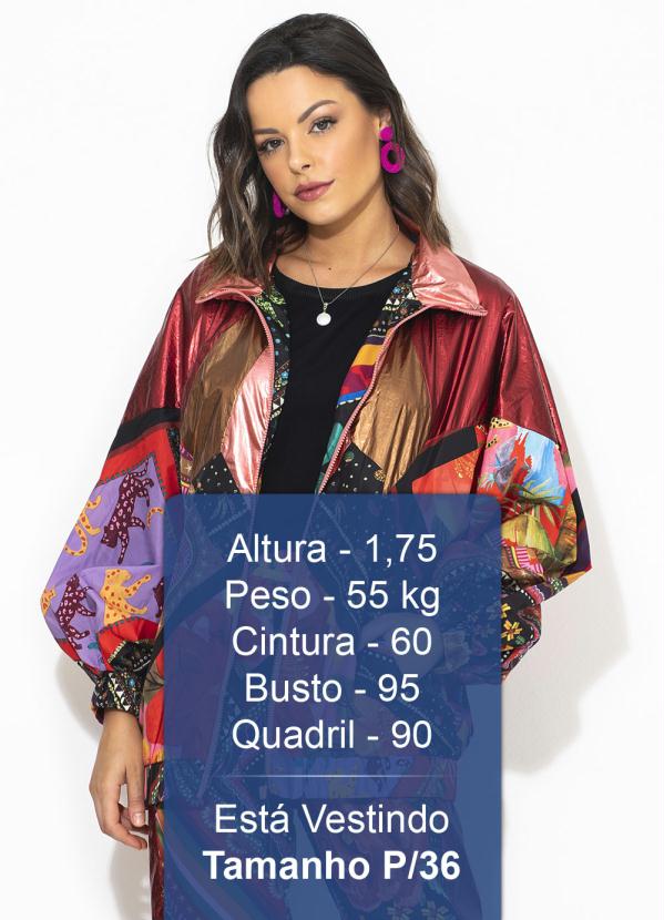 Farm - Jaqueta Metalizada Misturinha de Lenço Vermelha 5