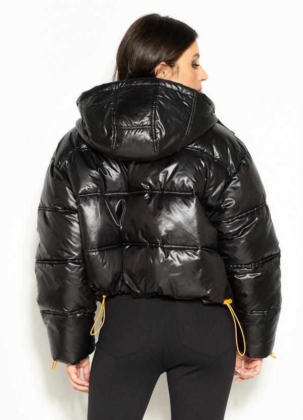 Colcci Jaqueta Puffer de Nylon com Capuz Preto - Main Image