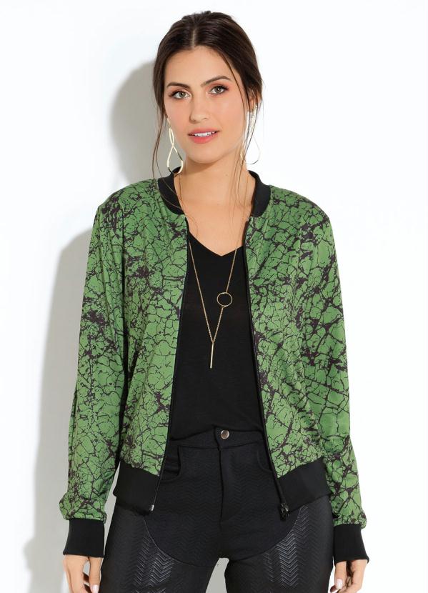 Quintess - Jaqueta Quintess Bomber Marmorizado Verde