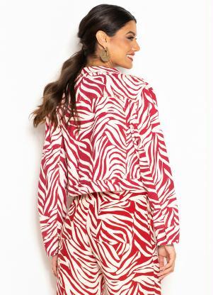 Maria Filó - Jaqueta Sarja Estampa Labirinto Vermelho - MARIA FILÓ