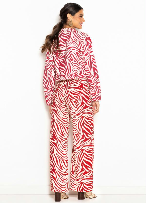 Maria Filó - Jaqueta Sarja Estampa Labirinto Vermelho 4