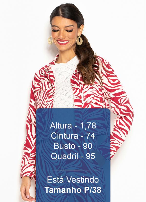 Maria Filó - Jaqueta Sarja Estampa Labirinto Vermelho 5