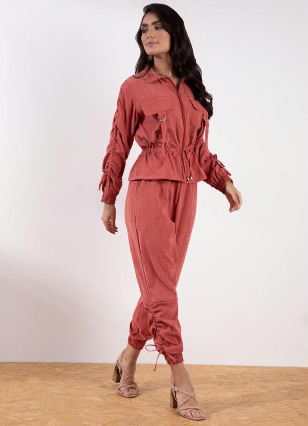 Quintess - Jaqueta Telha com Cordel e Bolsos 6