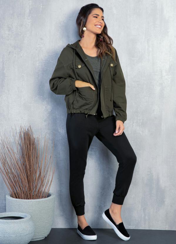 Quintess - Jaqueta Verde com Bolsos e Capuz 3