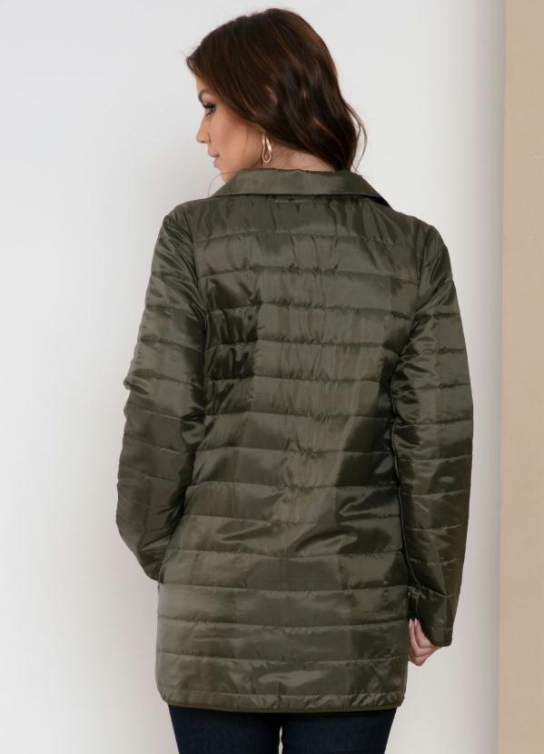 Quintess - Jaqueta Verde Matelassê com Bolsos Funcionais 2