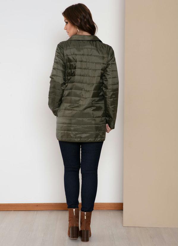 Quintess - Jaqueta Verde Matelassê com Bolsos Funcionais 4