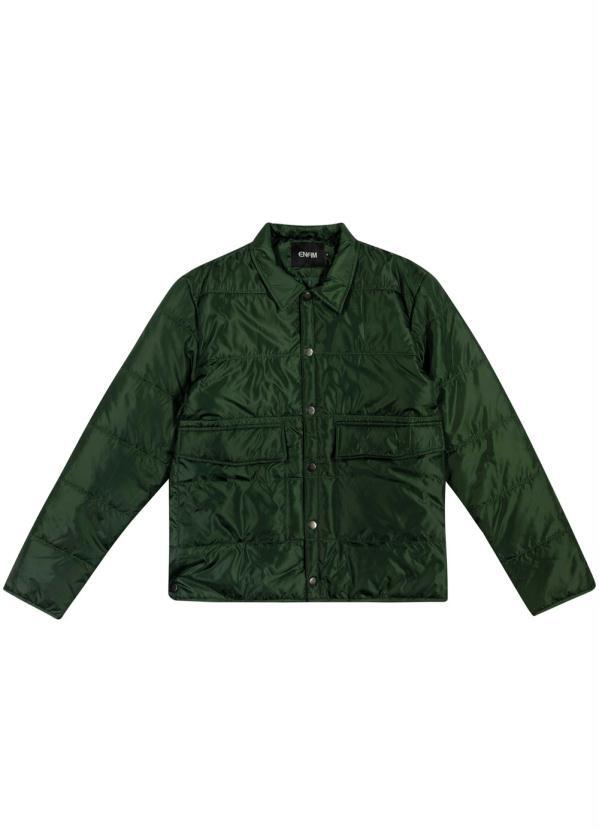 Enfim - Jaqueta Verde Militar Masculina Puffer