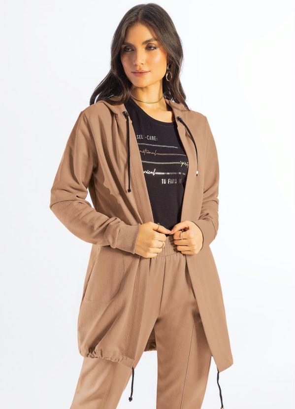 Cativa - Parka de Moletom Feminina Adulto Marrom