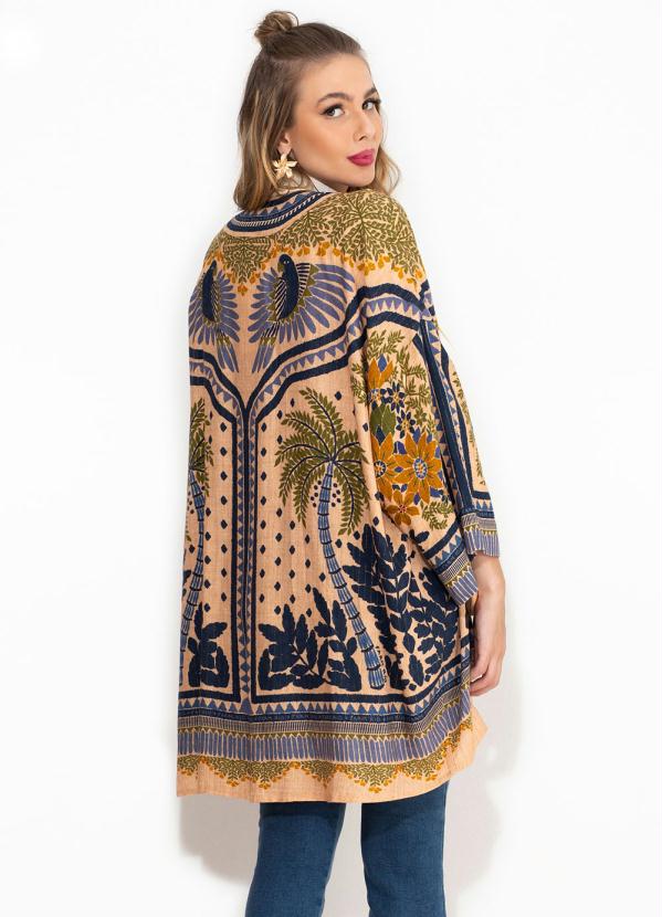 Farm - Kimono de Viscose Realeza Bege 2