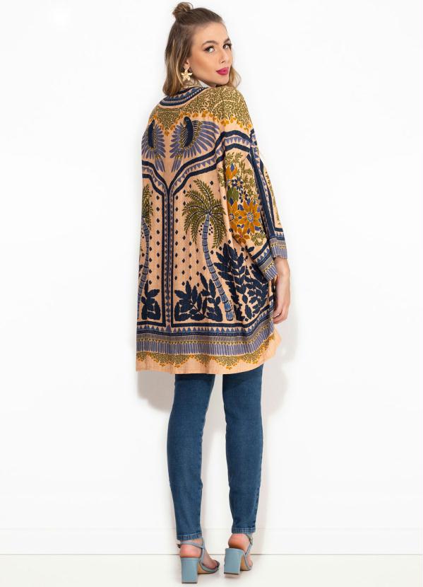 Farm - Kimono de Viscose Realeza Bege 4