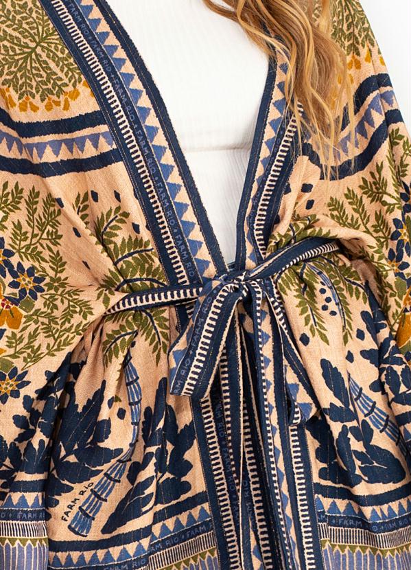 Farm - Kimono de Viscose Realeza Bege 6