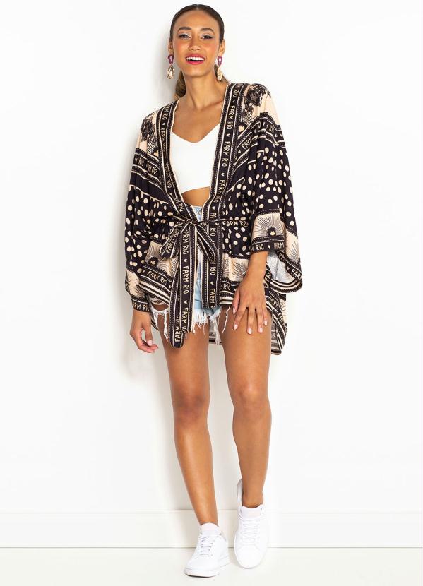 Farm - Kimono de Viscose Sonho Tropical Estampado 3