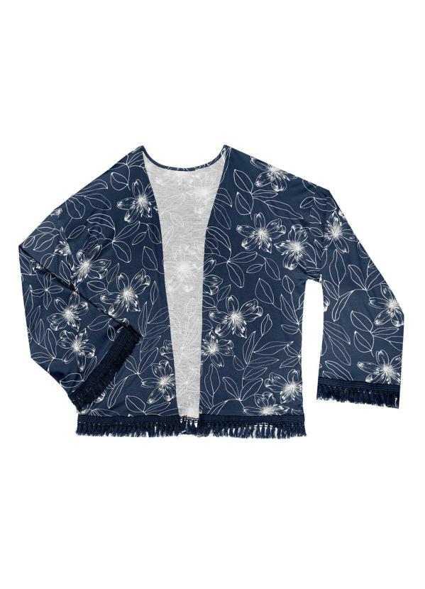 Rovitex - Kimono Feminino Estampado Azul