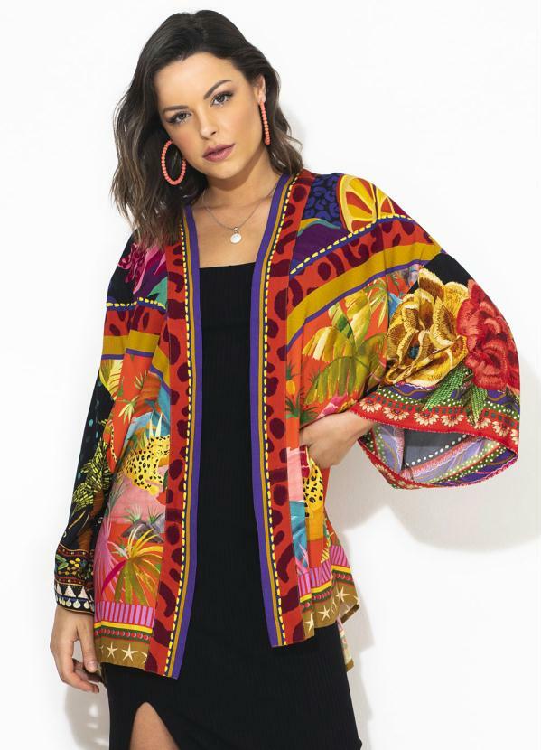 Farm - Kimono Misturinha de Lenços Estampado