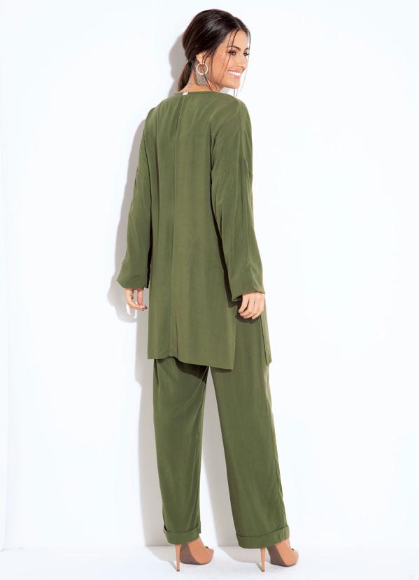 Quintess - Kimono Verde com Fendas nas Laterais 4