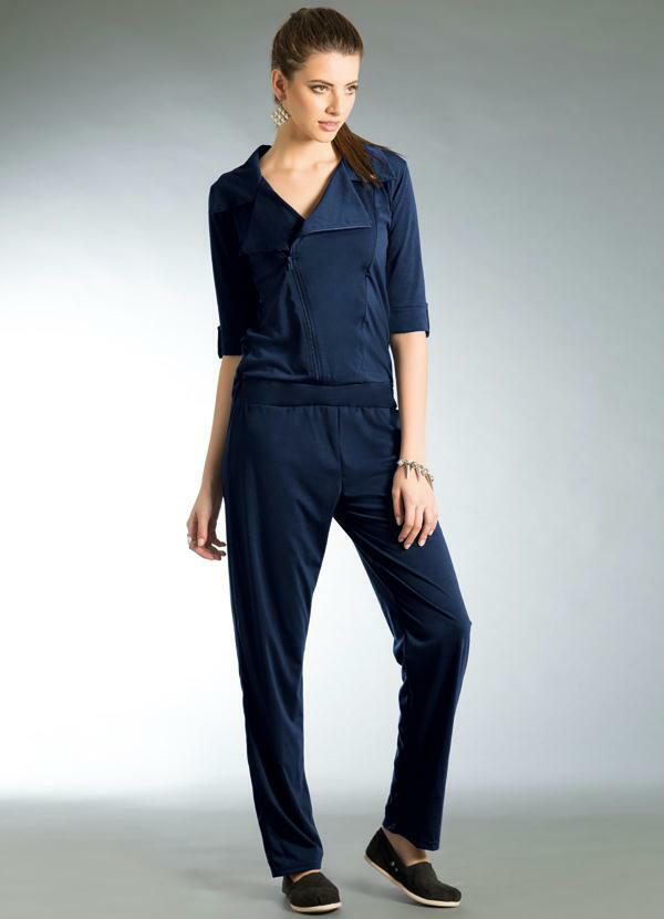 Quintess - Macacão Azul com Zíper Frontal