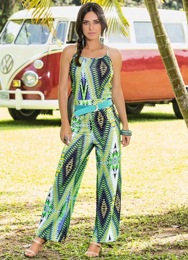 Outlet - Macacão com Alças Estampado 4