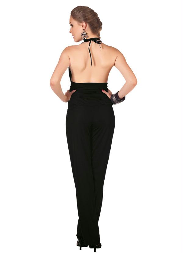 Outlet - Macacão Preto Frente Única com Alças de Cetim 2