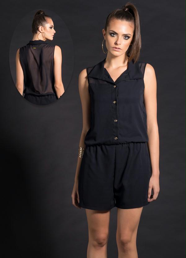 Quintess - Macaquinho com Transparência Preto