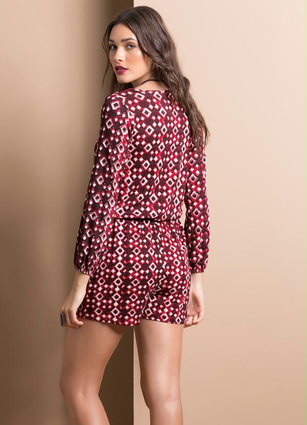 Quintess - Macaquinho Decote em V Estampa Gravataria 2