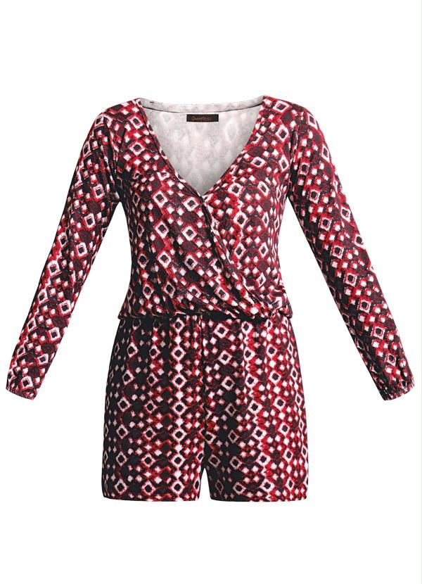 Quintess - Macaquinho Decote em V Estampa Gravataria 5