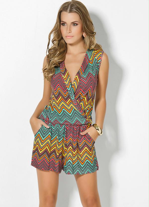 Quintess - Macaquinho Estampa Zig Zag