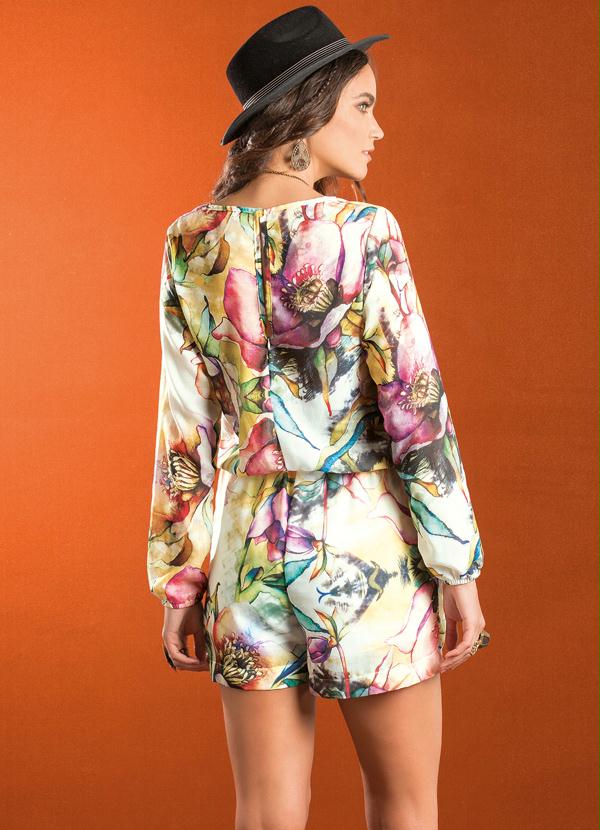 Quintess - Macaquinho Manga Longa Floral Maxi 2