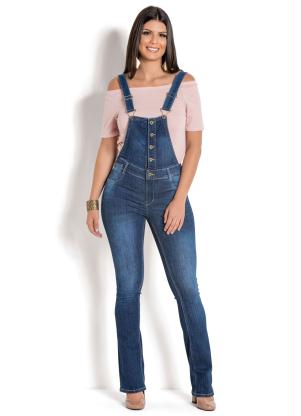 jardineira jeans sawary plus size feminina