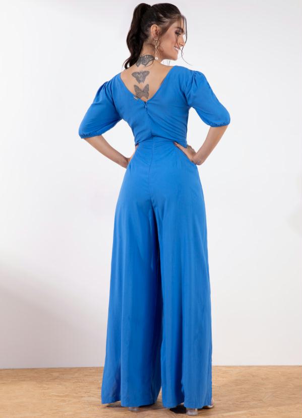 Quintess - Macacão Azul Mangas Curtas e Sobreposição 2