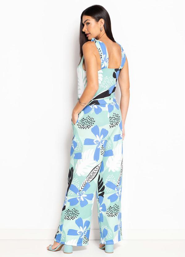 bonprix - Macacão com Amarração Floral Exótico Verde 3