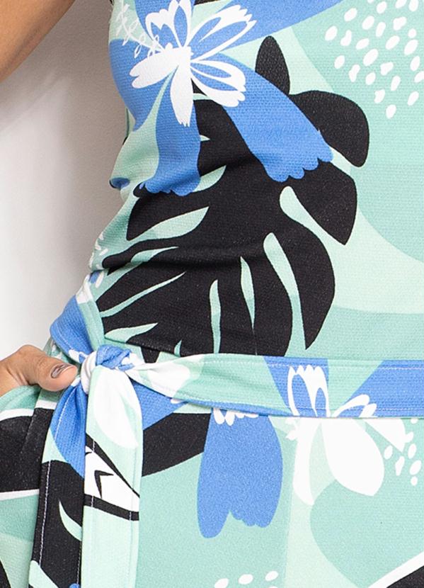 bonprix - Macacão com Amarração Floral Exótico Verde 1