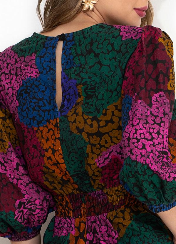 Farm - Macacão de Linho Leopardo Rainbow Estampado 4