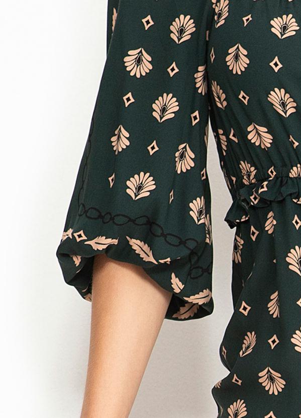 Maria Filó - Macacão de Viscose Estampa Ladrilhos Verde 4