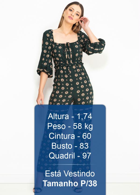 Maria Filó - Macacão de Viscose Estampa Ladrilhos Verde 5