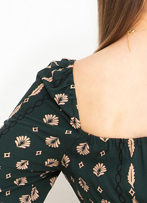 Maria Filó - Macacão de Viscose Estampa Ladrilhos Verde 6