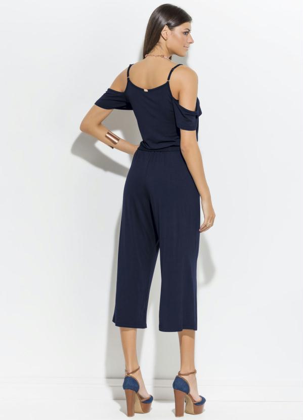 Quintess - Macacão Marinho Quintess com Ombros Vazados 2