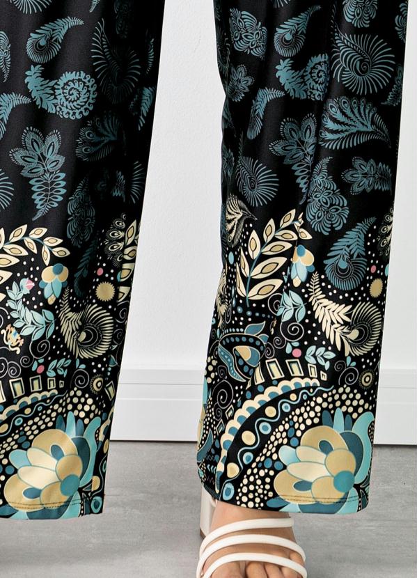 Quintess - Macacão Paisley Preto com Faixa 4