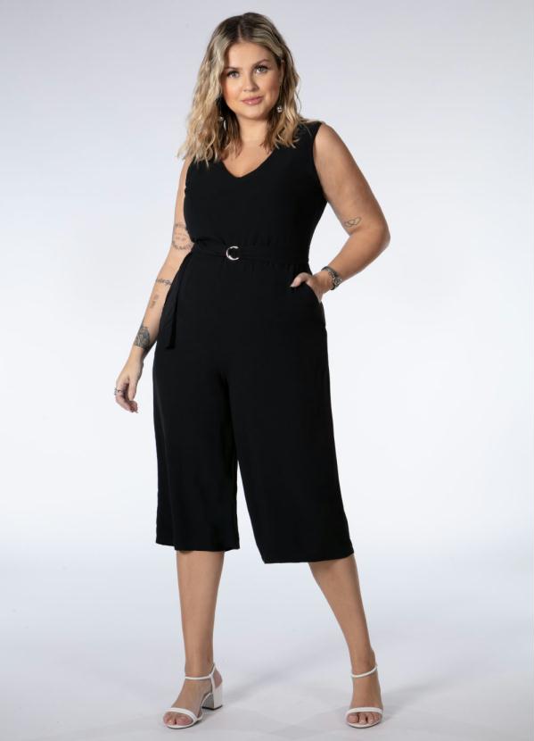 Quintess - Macacão Decote em V Preto 3