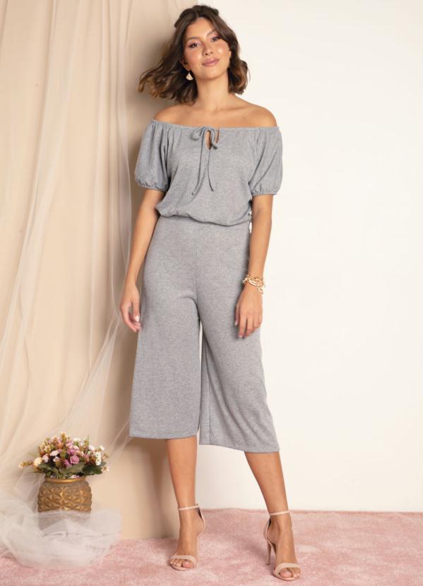 Quintess - Macacão Mescla Pantacourt com Gota no Decote 3