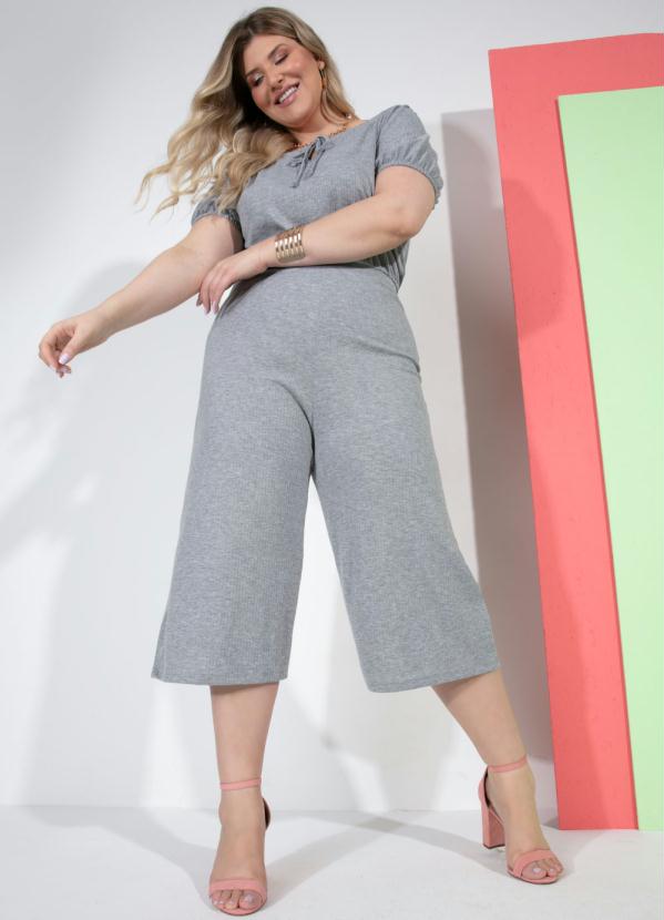 Quintess - Macacão Mescla Pantacourt com Gota no Decote 4