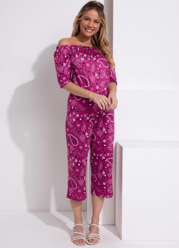 Outlet - Macacão Paisley Ombro a Ombro 3