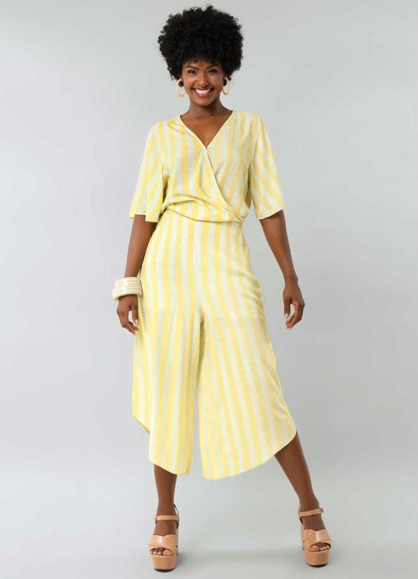 Lunender - Macacão Pantacourt Amarelo