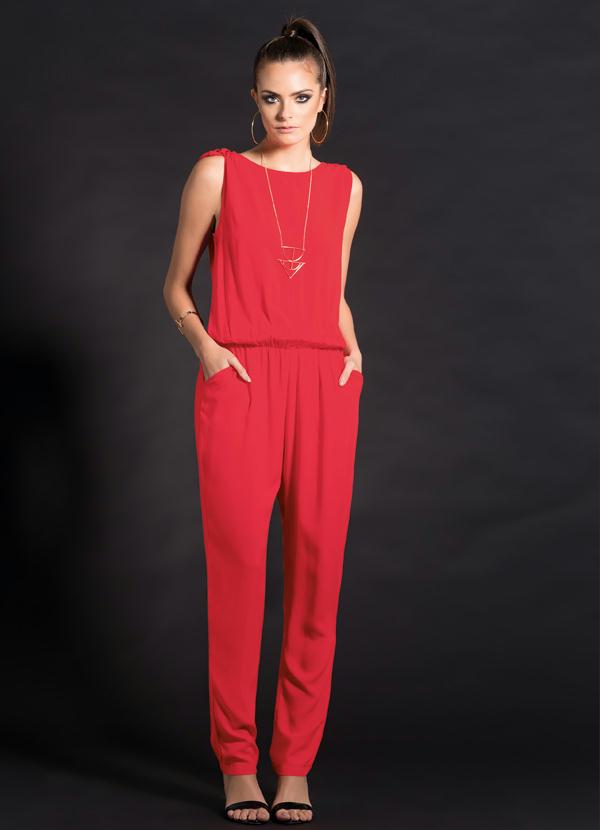 Quintess - Macacão com Amarração Vermelho